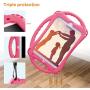 TopEsct Kids Case for iPad Mini 5 4 3 2 1,Silicone Childproof for All Kinds of iPad Mini, Built-in Handle Stand, Comes with a Strap. (Pink)