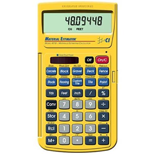 Calculated Industries 4019 Material Estimator Calculator | Finds Project Building Material Costs for DIY’s, Contractors, Tradesmen, Handymen and Construction Estimating Professionals,Yellow