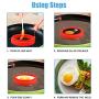 Emoly Silicone Egg Ring, Egg Rings Non Stick, Egg Cooking Rings, Perfect Fried Egg Mold or Pancake Rings (New,4pcs)