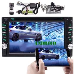 Android Car Stereo DVD Bluetooth Head Unit Double Din in Dash 6.2 inch Auto Radio Digital Media System Support WiFi Mirrorlink/Carplay USB SD MP3/MP4 1080P Equalizer Subwoofer External Microphone