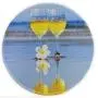 Round Mouse Pad with Stitched Edge, Computer Mouse Pad with Non-Slip Rubber Base, Mouse Pads for Computers Laptop Mouse 7.9x7.9x0.1 inch, (Beach Wine Glass Warm)