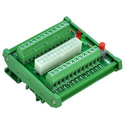 Electronics-Salon DIN Rail Mount 24/20-pins ATX DC Power Supply Breakout Board Module.