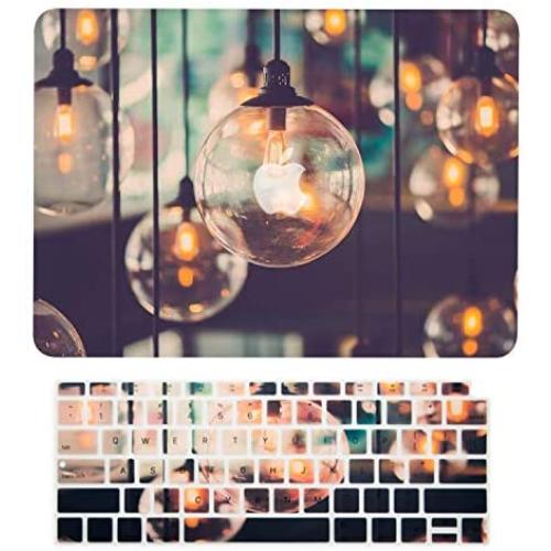 TOP CASE MacBook Air 13 Inch Case 2020 2019 2018 Release A1932/A2179, 2 in 1 Bundle Graphics Hard Case + Keyboard Cover Compatible MacBook Air 13'' Retina Display fits Touch ID, Brilliant Light