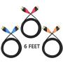 High-Speed HDMI Cable(3 Pack)-6ft with Gold Plated Connectors, Bonus Right Angle Adapter and Cable Tie, Support Ethernet, 3D,1080P