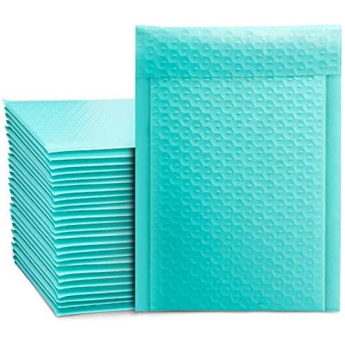 Metronic 25Pcs Poly Bubble Mailers, 6X10 Inch Padded Envelopes Bulk #0, Bubble Lined Wrap Polymailer Bags for Shipping/ Packaging/ Mailing Self Seal -Teal
