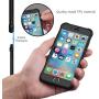 ORETECH Designed for iPhone SE 2020 Case with[2 x Tempered Glass Screen Protector] 360° Full Body Protection Cover Hard PC Soft Rubber Silicone for iPhone SE 2nd Generation (2020)-4.7- Black