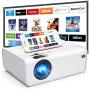 WiFi Projector, Uyole Mini Projector with 100 Projector Screen, Native 1280x720P Outdoor Movie Projector, 1080P Supported, Wireless Mirroring via WiFi/USB Cable for iPhone/Android/PC/TV/PS5