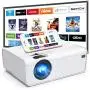 WiFi Projector, Uyole Mini Projector with 100 Projector Screen, Native 1280x720P Outdoor Movie Projector, 1080P Supported, Wireless Mirroring via WiFi/USB Cable for iPhone/Android/PC/TV/PS5