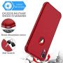 ORETECH Designed for iPhone XR Case, with[2 x Tempered Glass Screen Protector] 360 Full Body Shockproof Anti Scratch Protection Cover Hard PC Soft Rubber Silicone Case for iPhone XR 6.1 2018 Red