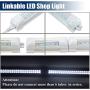 JESLED 8FT LED Shop Light Fixtures - 72W 9000LM, 6500K (Super Bright White), 8 Foot T8 LED Tube Light Fixture for Garage Warehouse, V Shape, High Output, with On/Off Switch, Plug and Play (6-Pack)