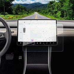 Carwiner Tesla Model 3/Y HD Screen Protector 15'' Center Control Touch Screen Car Navigation Tempered Clear Glass Accessories 9H Anti-Glare Anti-Fingerprint Shock Resistant (HD)