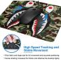 Fashion Army Green Shark Mouse Pad, Camo Design Customized Mousepad with Stitched Edge Non-Slip Rubber Large Gaming Mouse Pad for Laptop, Computer & Office, 11.8 X 9.8 X 0.12 Inch