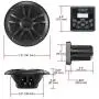 BOSS Audio Systems MCKGB450B.6 Weatherproof Marine Gauge Receiver and Speaker Package - IPX6 Receiver, 6.5 Inch Speakers, Bluetooth Audio, USB MP3, AM FM, NOAA Weather Band Tuner, No CD Player, Black
