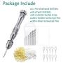 Pin Vise Hand Drill Bits Set Pearl Drilling Holes Tool Kit Mini Bench Vice for Drilling Tool DIY,Model Making,Metal Wood,Jewelry,Delicate Manual Work & Electronic Assembling (Silver)