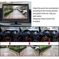 Backup Camera Safety System Kit with Dynamic Trajectory Guide Line, SAMFIWI 4.3in TFT-LCD 720P HD Monitor and Waterproof Rear View Camera Multiple Installation Methods for Trucks/Cars/Pickups (Black)