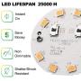 E17 Led Bulb, A15 Ceiling Fan Light Bulbs, 6W(60 Watt Equivalent), Warm White 3000K Intermediate Base, 600 Lumens, Not Dimmable, 6 Pack
