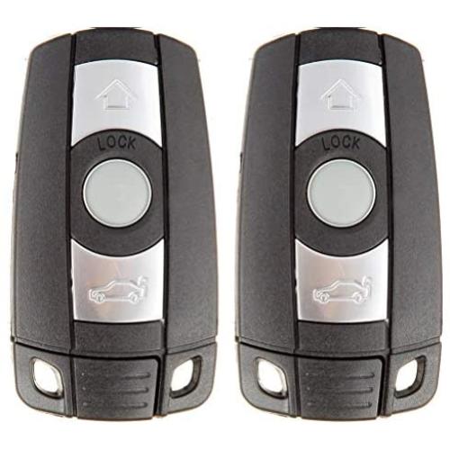 cciyu KR55WK49127 X 2 Flip Key Fob with Key Blade 3 buttons Replacement for 05 06 07 08 09 10 11 12 13 for B MW X5 X6 Z4 1 3 5 6 7 Replacement Uncut Smart Remote Fob Key with FCC KR55WK49123