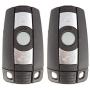 cciyu KR55WK49127 X 2 Flip Key Fob with Key Blade 3 buttons Replacement for 05 06 07 08 09 10 11 12 13 for B MW X5 X6 Z4 1 3 5 6 7 Replacement Uncut Smart Remote Fob Key with FCC KR55WK49123
