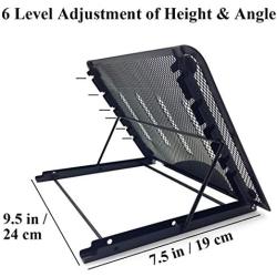 Laptop Riser Stand Support Adjustable Laptop Stand for Pad Tablet Notebook, 9.5 x 7.5 x 0.5 Inches, Black