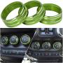 Danti 3pcs Audio Air Conditioning Button Cover Decoration Twist Switch Ring Trim for Jeep Wrangler JK JKU Patriot Liberty 2011-2018 Dodge Challenger 2008-2014 (Green)