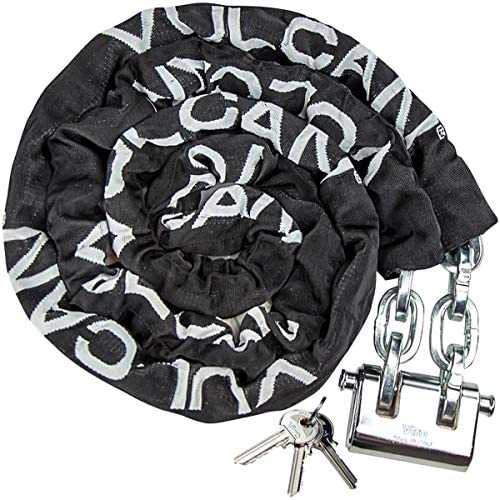 VULCAN Premium Case-Hardened Security Chain and Lock Kit - 5/16 Inch x 9 Foot Chain Cannot Be Cut with Bolt Cutters Or Hand Tools
