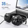 LETSCOM Active Noise Cancelling Headphones, Wireless Over-Ear Headphones, Bluetooth Headphones with Microphone, 35H Playtime, Deep Bass, Comfortable Protein Earpads for Travel Home Office-Black