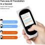 Language Translator Device Interpreter Device Two Way Voice Translator Support 106 Languages with Camera Translation for Traveling Learning Chatt Business (White)