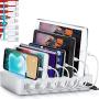 Poweroni USB Charging Station Dock - 6-Port - Fast Charge Docking Station for Multiple Devices - Multi Device Charger Organizer - Compatible with Apple iPad iPhone and Android Cell Phone and Tablet