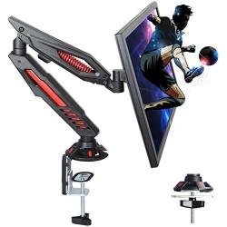 IMLIB Single Monitor Desk Mount - Adjustable Gaming Monitor Stand for Computer Screen 17 to 32 inches, Gas Spring Monitor Arm with C Clamp and Grommet Mounting Base, Hold up to 17.6 lbs