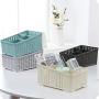 Makeup Organizer, Cosmetic Storage Box Holder for Bathroom Vanity, Cabinet, Counters,Kitchen Utensils, Jewelries and Gad,Office Supplies,Versatile Sorting Box with 4 Compartments Blue