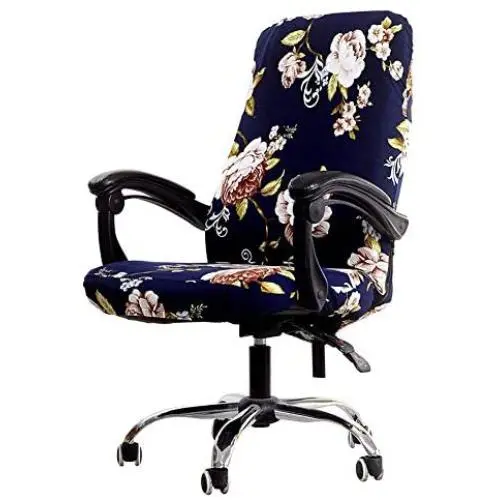 Melanovo Computer Office Chair Covers, Universal Stretch Desk Chair Cover for Rotating High Back Chair (Large Size)