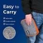 Electronics Organizer Travel Universal Cord Organizer Electronic Accessories Case for Cable, Charger, Phone, USB Drive, SD Card, Mini Tablet(Up to 7.9'') Gray and Orange