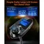 Nulaxy Wireless In-Car Bluetooth FM Transmitter Radio Adapter Car Kit W 1.44 Inch Display Supports TF/SD Card and USB Car Charger for All Smartphones Audio Players