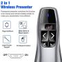 Wireless Presentation Remote, RF 2.4Ghz USB Rechargeable Powerpoint Presenter Clicker Remote Control Pointer for Mac/PC
