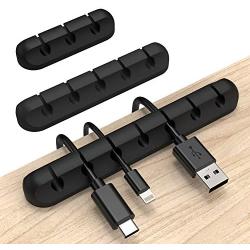 Cable Clips, INCHOR Cable Organizer Cord Holder for Desk, Charging Cable Holder Cord Clips, Nightstand Cord Organizer Cable Management Wire Clip (7, 5, 3 Slots)