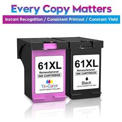 ONLYU Remanufactured Ink Cartridge Replacement for HP 61XL 61 XL for HP Envy 4500 5530 5534 5535 Deskjet 1000 1010 1510 1512 2540 3050 3510 Officejet 4630 4635 (1 Black,1 Tri-Color, 2 Pack)