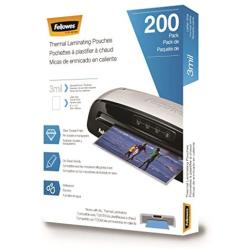 Fellowes Thermal Laminating Pouches, Letter Size 9 x 11.5-Inches, 3 mil, 200 pack (5743401)
