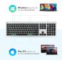 iClever GK08 Wireless Keyboard and Mouse - Rechargeable Wireless Keyboard Ergonomic Full Size Design with Number Pad, 2.4G Stable Connection Slim White Keyboard and Mouse for Windows, Mac OS Computer