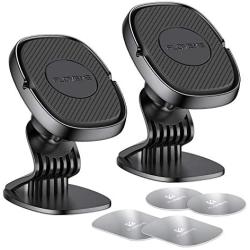 [2 Pack] Cell Phone Holder for Car FLOVEME Magnetic Phone Mount Hands Free for Car Dashboard Compatible with iPhone 12 11 Pro Max Galaxy S21 Note 20
