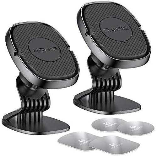 [2 Pack] Cell Phone Holder for Car FLOVEME Magnetic Phone Mount Hands Free for Car Dashboard Compatible with iPhone 12 11 Pro Max Galaxy S21 Note 20