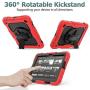 SEYMAC stock Case for FireHD 8/8Plus (10th Generation 2020 Release), Full-Body Drop-Proof Case with 360 Degrees Rotating Stand [Pen Holder][Screen Protector] for FireHD 8/8 Plus 10th Gen (Black+Red)