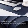 Bedsure Genuine Leather Desk Pad, Office Desk Mat Blotter on Top of Desks, Large Computer Desk Mat, Waterproof Non Slip Desk Pad Protector for Office and Home (Dark Blue,15.7x31.5 inches)