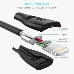 Syncwire iPhone Charger Lightning Cable - 6ft [Apple Mfi Certified] Ultra-Durable Fast Charging & Syncing Apple Charger Cord for iPhone 11 XS Max XR X 8 Plus 7 Plus 6S 6 Plus Se 5, iPad iPod - Black
