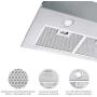 Ancona Inserta Plus Built-In Range Hood, 36-Inch, Stainless Steel - AN-1364