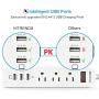 Power Strip Surge Protector 3 AC Outlets with 3 USB Ports (5V/2.4Ax3), HITRENDS Outlet Strip with USB Charger, Extension Board with 5ft Extension Cord for Indoor, White