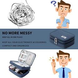 Electronic Organizer Mygreen Travel Cable Organizer Bag for Hard Drives, Cables, Charger, Phone, USB, SD Card Dark Blue
