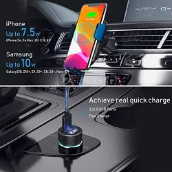 Wireless Car Charger, CTYBB Qi Auto-Clamping Air Vent Dashboard Car Phone Holder & QC3.0 Car Charger, 10W Compatible for Galaxy S10/S10+/S9,Charging for iPhone 11/11 Pro/11 Pro Max/XSMax/XS/XR/X/8P/8