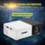 Vbestlife Mini Projector,Portable 1080P 600lm 4 : 3 LED Projector Home Cinema Theater Movie Support Laptop PC Smartphone HDMI Input,Great Gift Pocket Projector for Party Camping (Black&White)