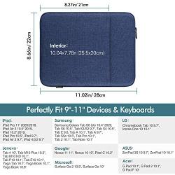 MoKo 11 Inch Tablet Sleeve Bag Carrying Case Fits iPad Pro 11, iPad 8th 7th Generation 10.2, iPad Air 4 10.9, iPad Air 3 10.5, iPad 9.7, Galaxy Tab A 10.1, Tab S6 Lite, S7, Fit Smart Keyboard