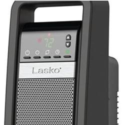 Lasko Digital Ceramic Tower Heater with Save-Smart Control, Gray